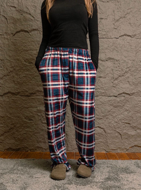 Fluffy White n Blue Unisex Pants