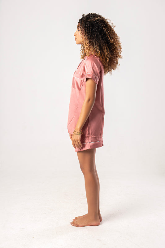 Body Rose Satin Pajama Set