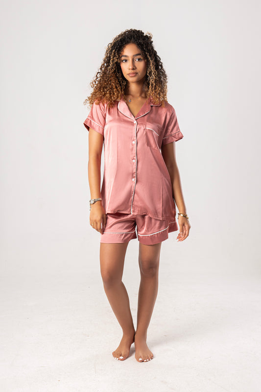 Body Rose Satin Pajama Set