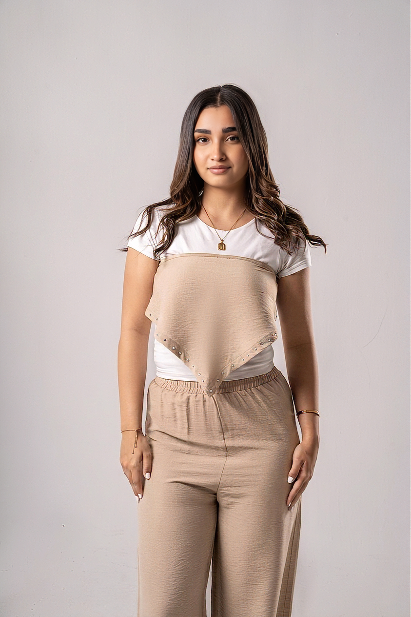 Triad Beige Scarf Linen Pants