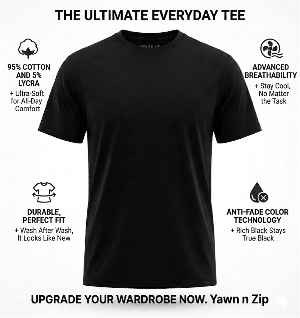 Unisex Black Perfect fit T-shirt