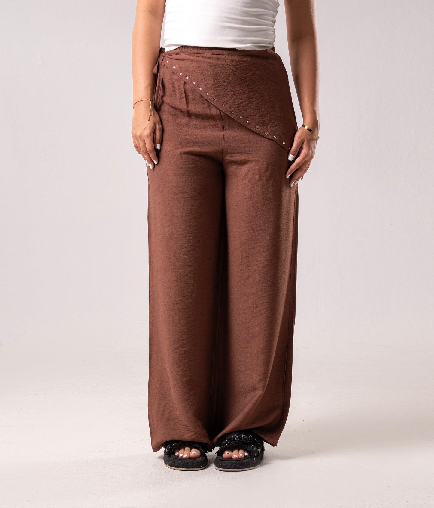 Triad Brown Scarf Linen Pants